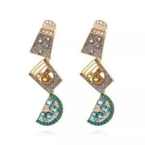 Rhinestone Tequila Shot Glass Bartender Fashion Multilayer Earrings‎